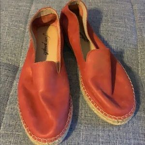 Free People red leather espadrilles